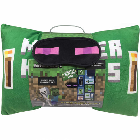 Minecraft Creeper Slumber Bag Pillow & Eye Mask 3-Piece Set